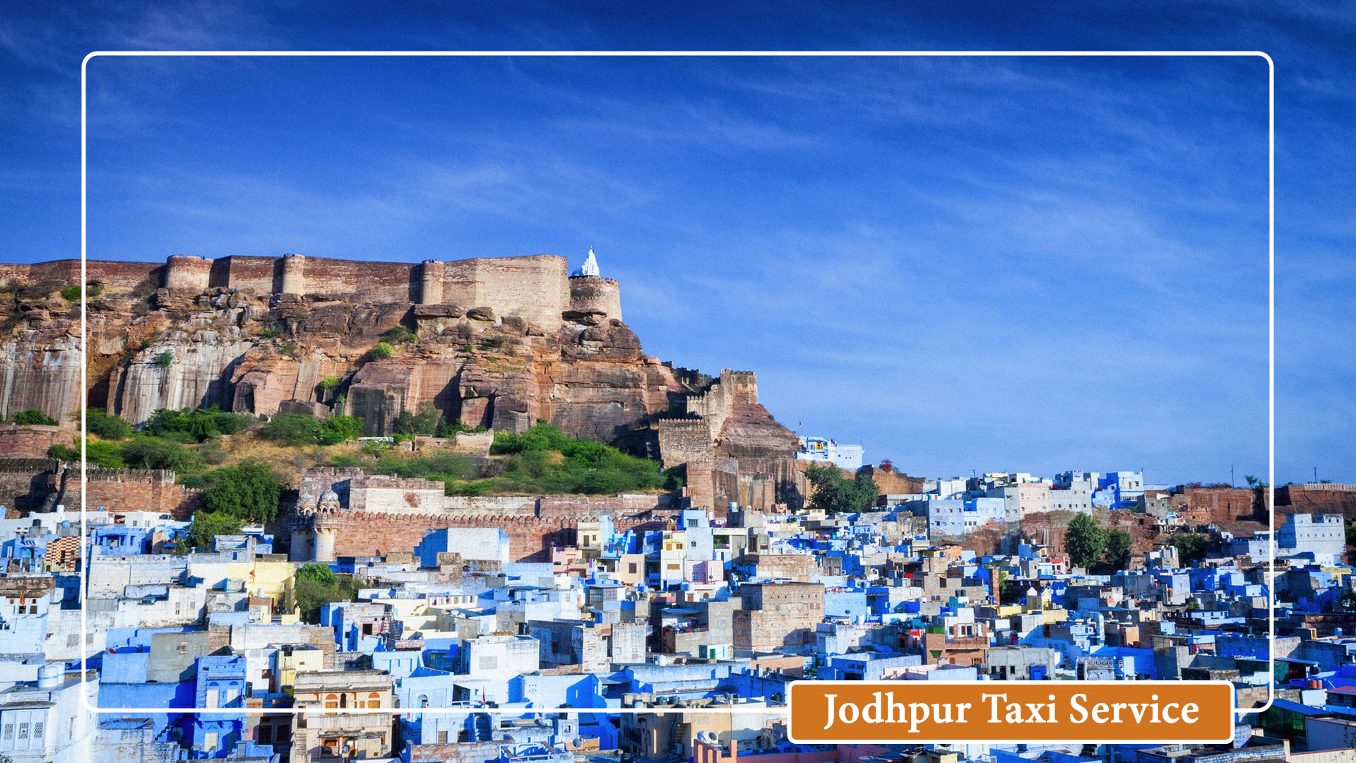 This image depicts the Jaipur to Jodhpur taxi service with a beautiful view of Jodhpur.